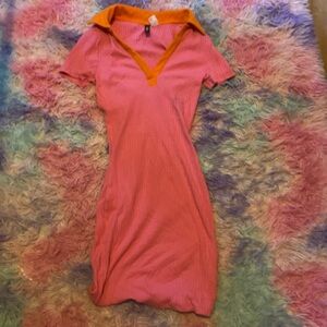 H&M pink and orange mini dress🧡💗